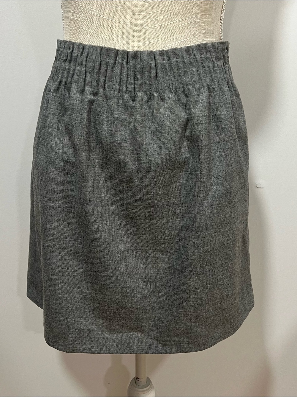 J. Crew Gray Elastic-Waist Knee-High Skirt